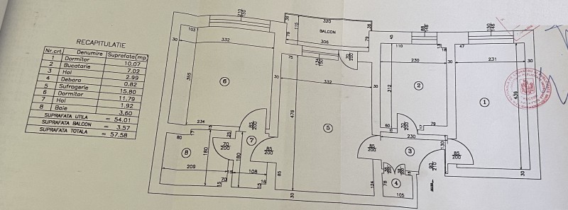 3 camere semidecomandate, 58mp, etaj3, Nanterre - Puskin,Calea Bucuresti, nemodernizat